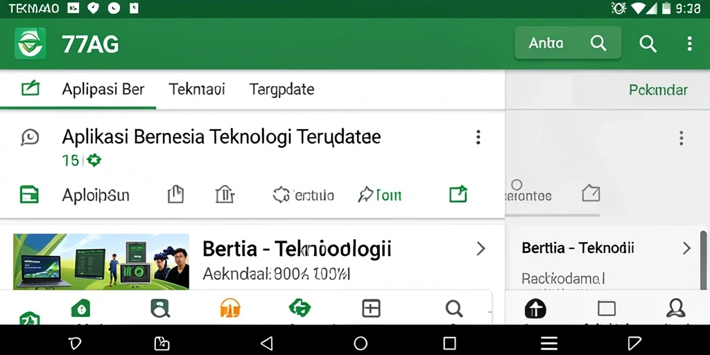 Antarmuka aplikasi 77AG yang menarik dan informatif.