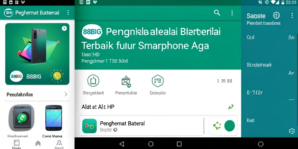 Tampilan antarmuka pengguna aplikasi 88BIG untuk menghemat baterai.