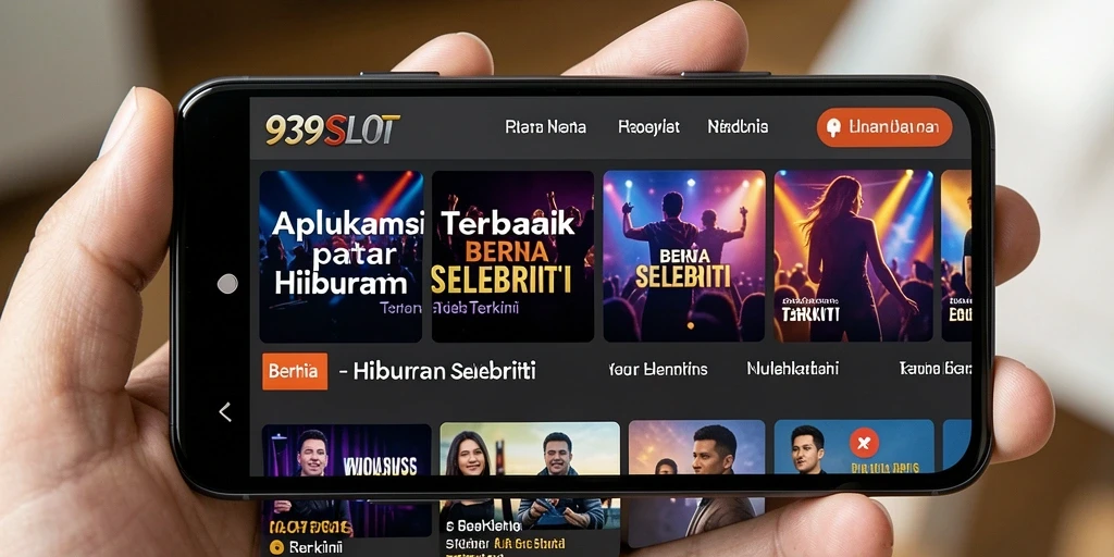 Antarmuka utama aplikasi 9399SLOT untuk berita hiburan selebriti.