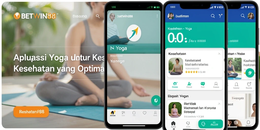 Screenshot aplikasi BETWIN88 menampilkan panduan yoga interaktif.