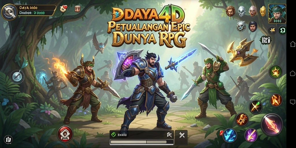 Antarmuka permainan DAYA4D menampilkan grafik RPG yang memukau.