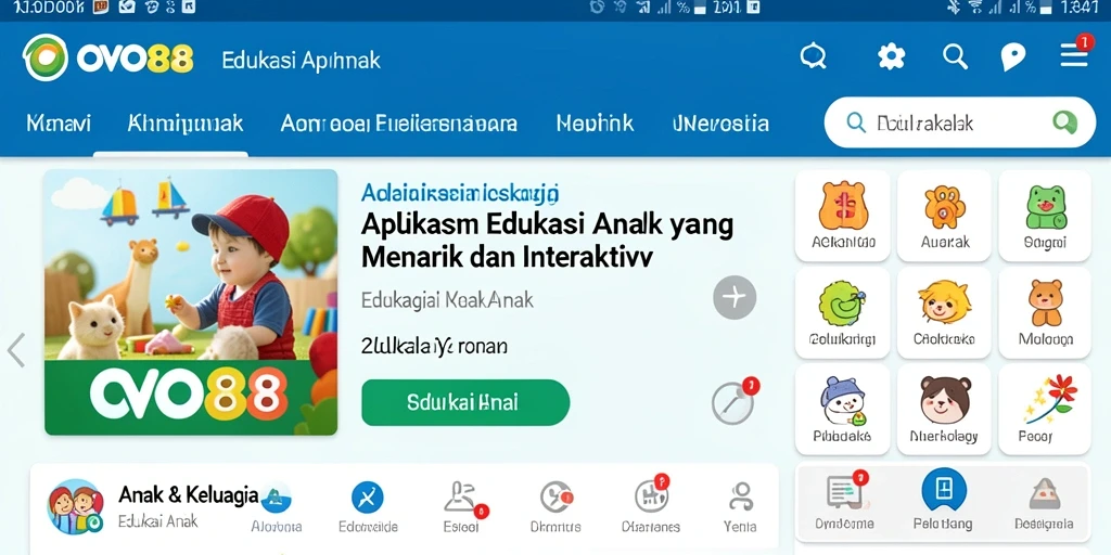 Antarmuka OVO88 yang interaktif untuk edukasi anak.