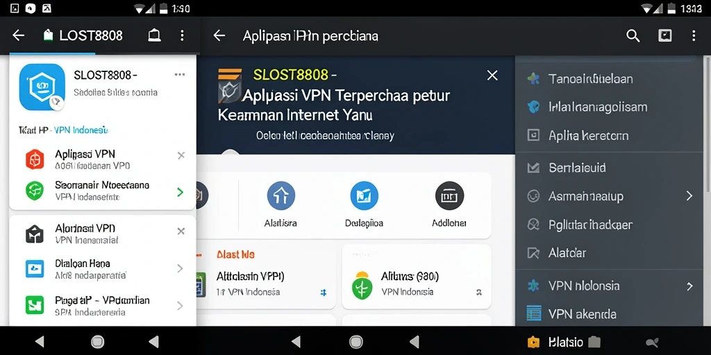 Screenshot antarmuka aplikasi SLOST8808 yang menampilkan fitur VPN yang mudah digunakan.