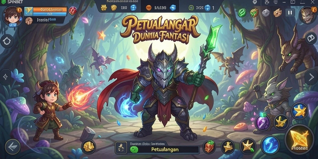 Tampilan antarmuka SPINBET yang menarik dan penuh warna.