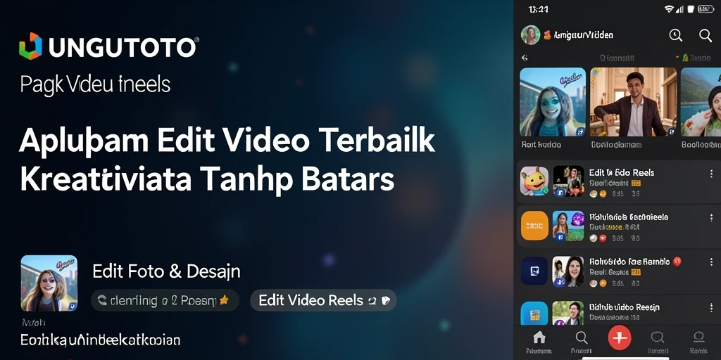 Tampilan antarmuka UNGUTOTO untuk Edit Video Reels yang user-friendly.