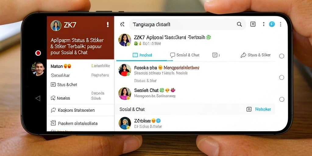 Antarmuka menarik ZK7 dengan berbagai pilihan stiker.